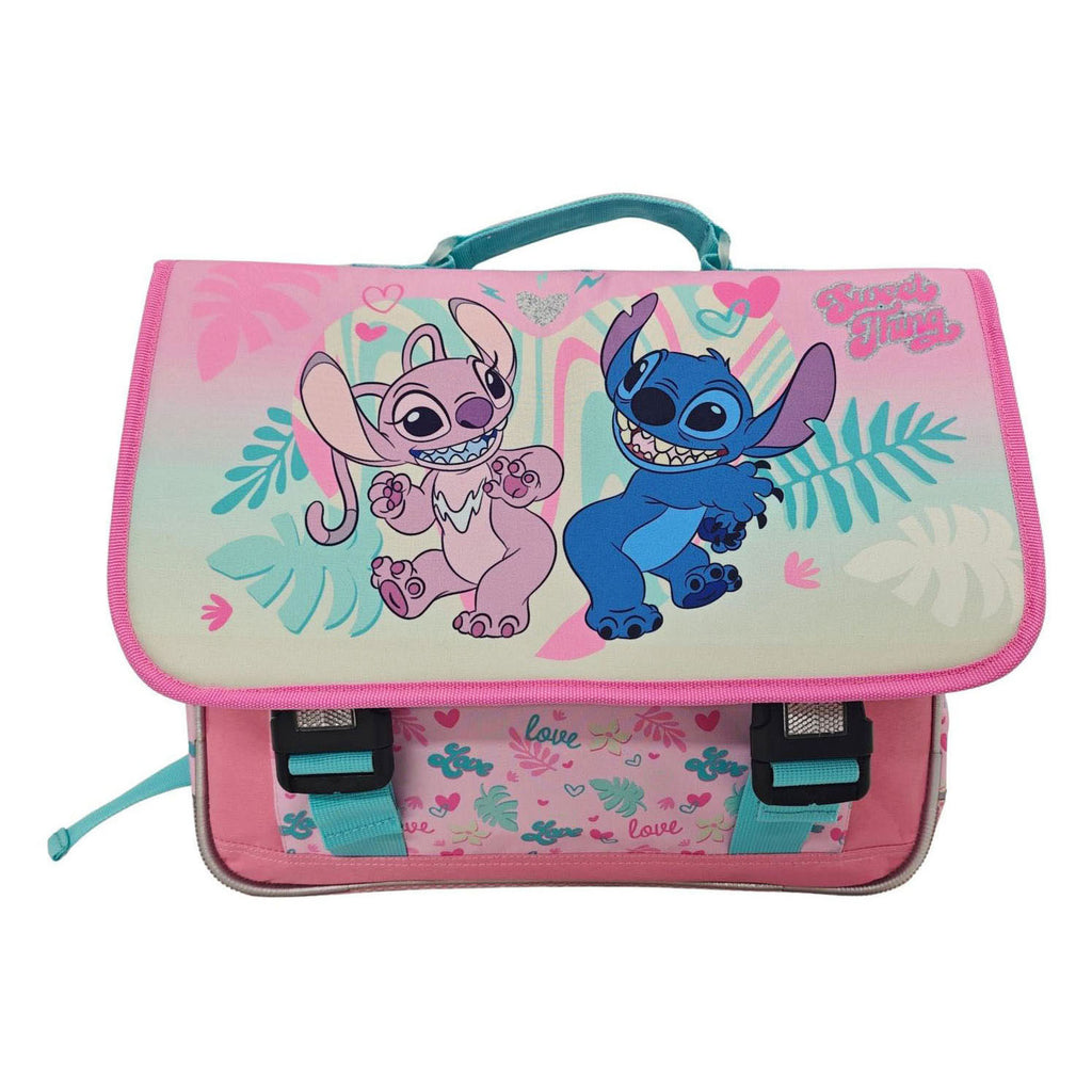 Disney - Stitch love schooltas met 2 compartimenten met voorvak