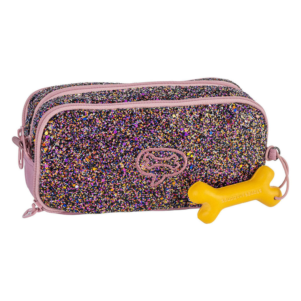 Stones And Bones - Stones And Bones rowan 2.0 - etui - pennenzak voor kinderen - 3 vakken - glamour - lila