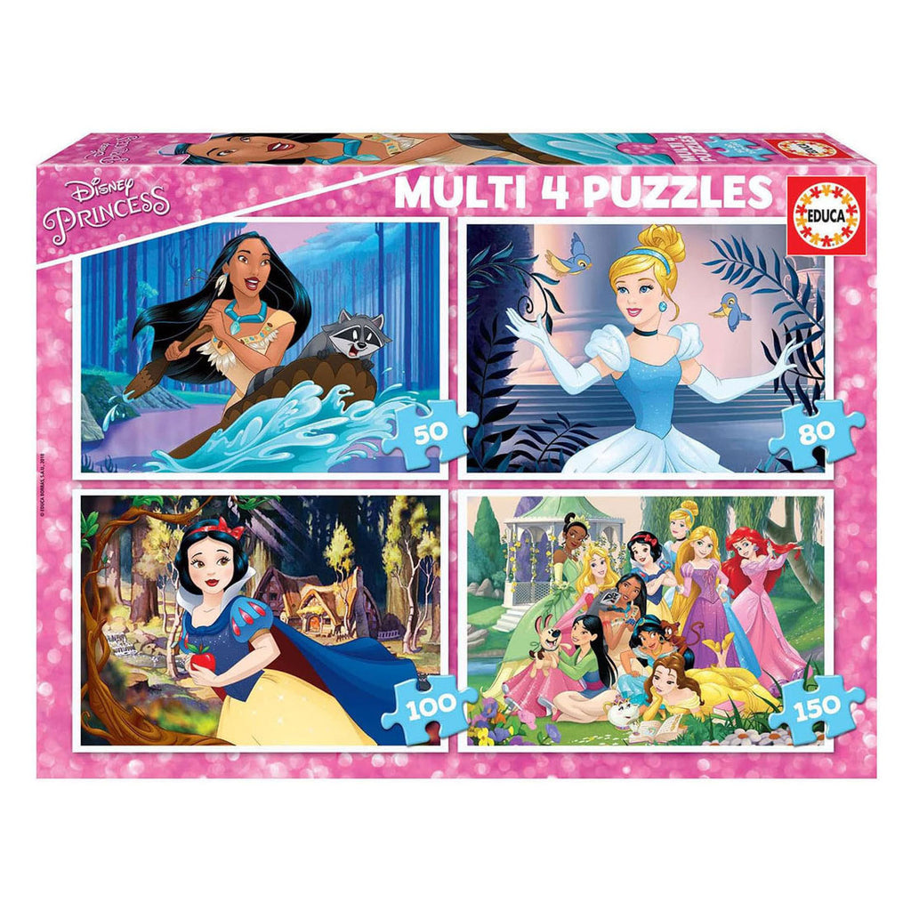 Educa - Educa - puzzel disney prinsessen - 4 puzzels van 50 / 80 / 100 / 150 stukjes