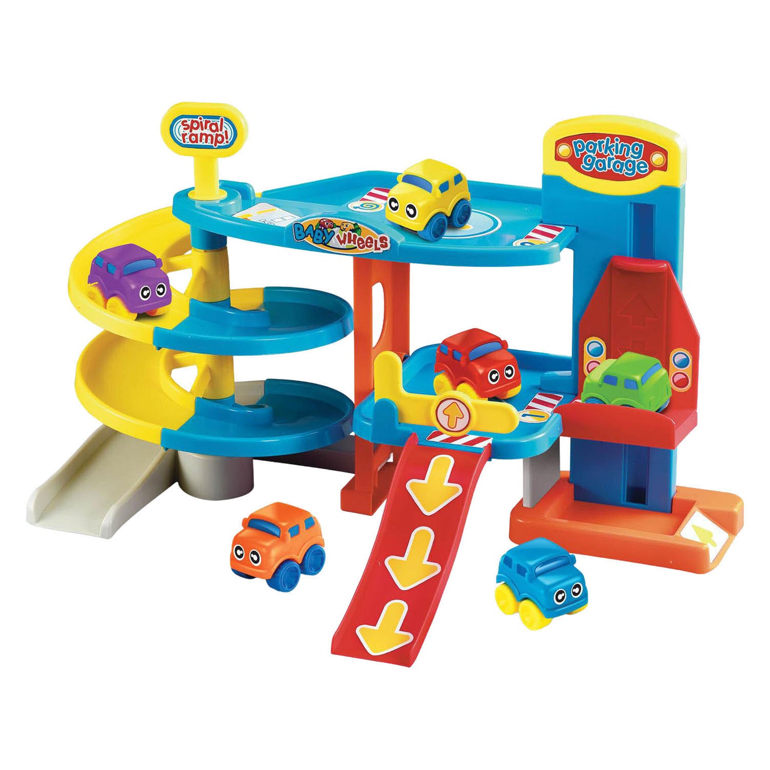 - Baby Wheel Parkeer Garage met 6 Autos