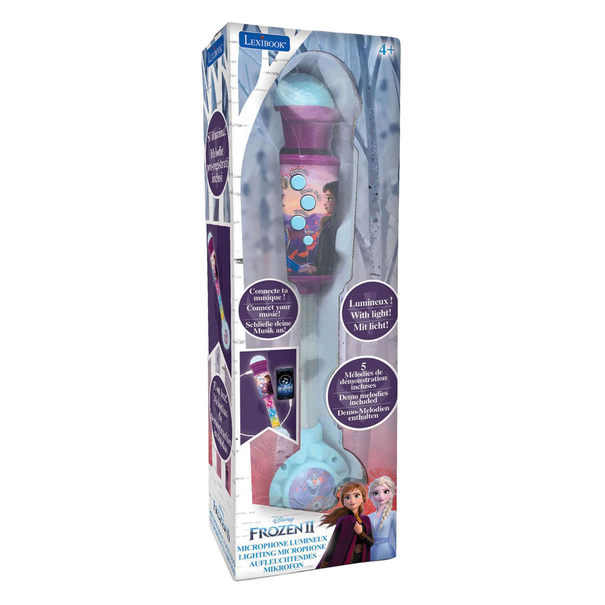 Lexibook frozen trendy verlichtingsmicrofoon met luidspreker (aux-in), melodieën en geluidseffecten