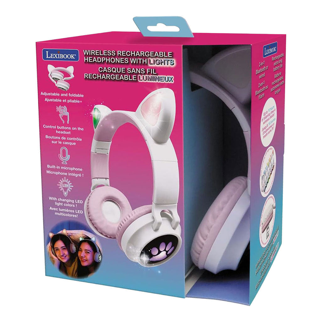- 2-in-1 Bluetooth Koptelefoon met Licht Kattenoren