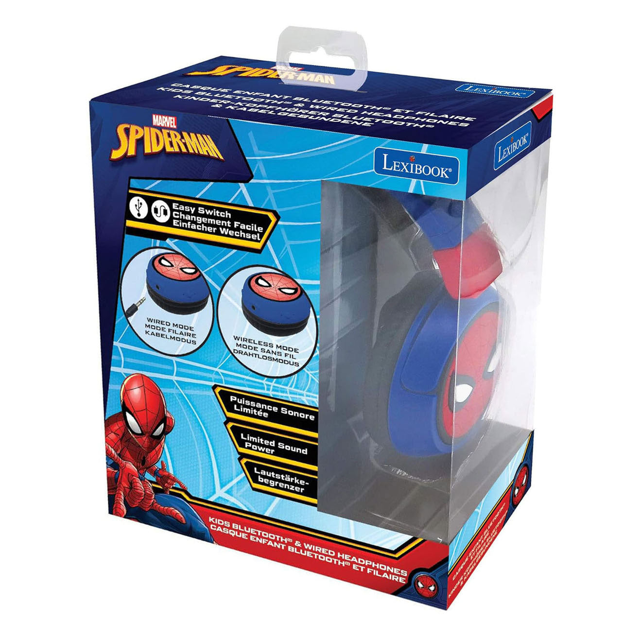 - Spider-Man 2-in-1 Bluetooth- en Bedrade Koptelefoon