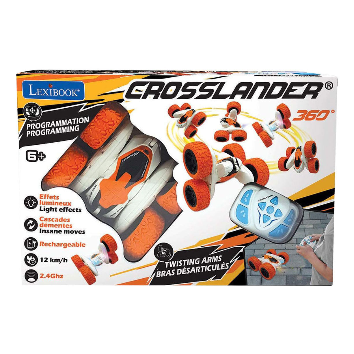 Rc - Rc crosslander acrobatische auto 24 ghz met verlichting en polsbediening