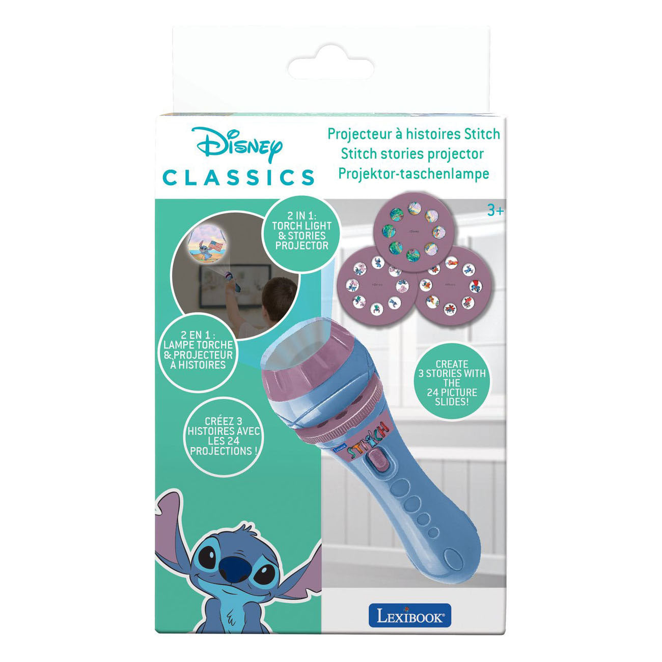 Lexibook - Lexibook Stitch projectie-zaklamp met 24 plaatjes