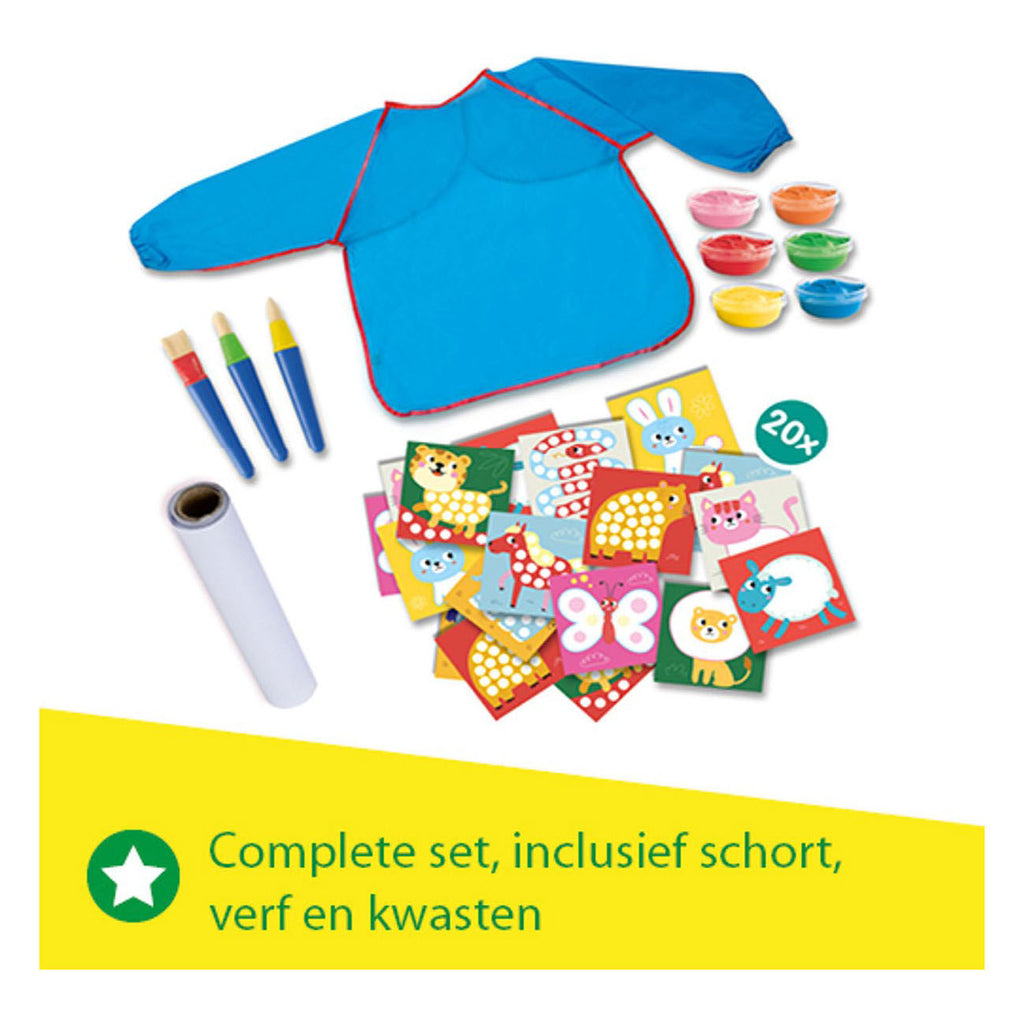 SES Creative - Creative - mijn eerste vingerverf creatie – mega knutselset voor kinderen vanaf 1 jaar - inclusief verf en kleurkaarten - perfect voor kleine kunstenaars