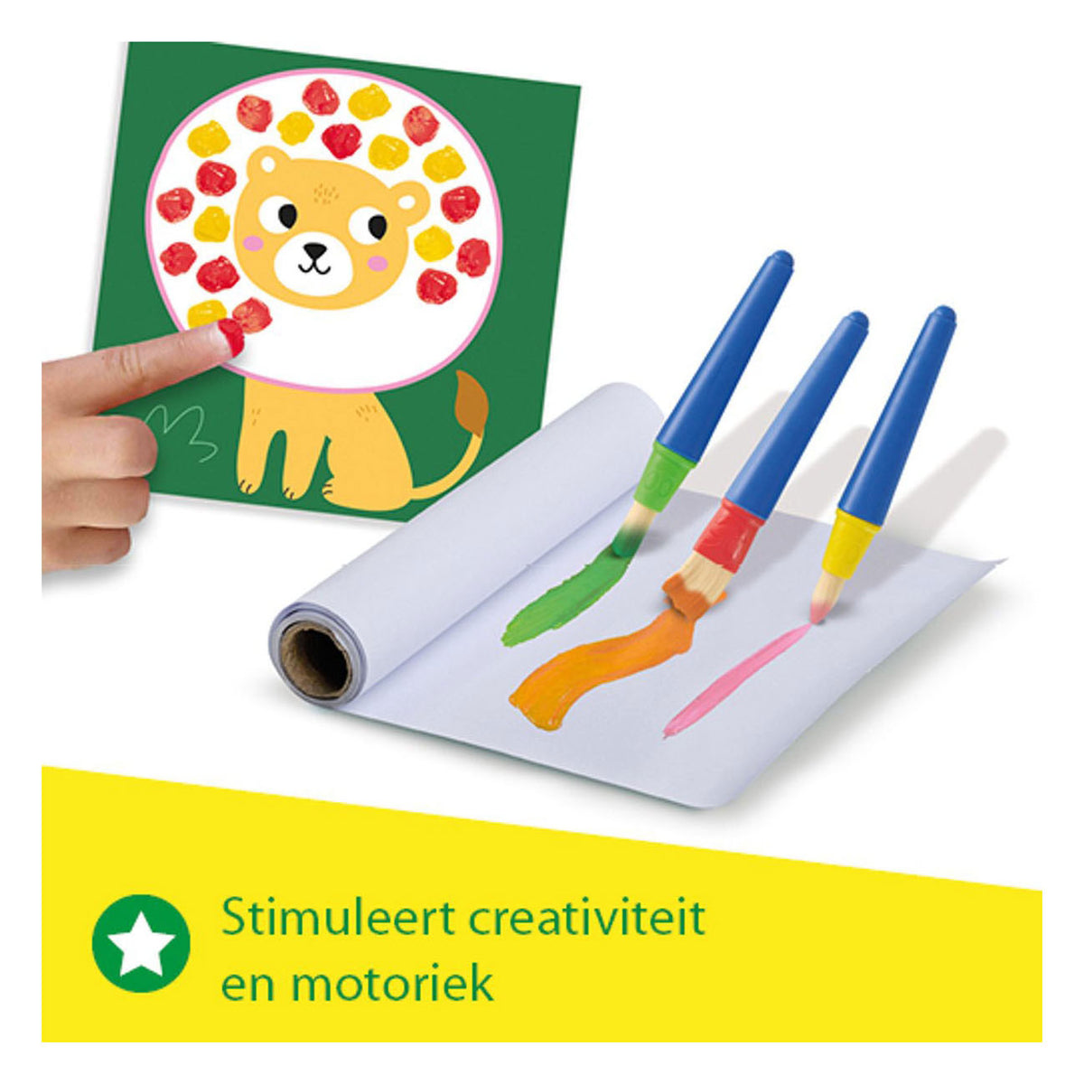 SES Creative - Creative - mijn eerste vingerverf creatie – mega knutselset voor kinderen vanaf 1 jaar - inclusief verf en kleurkaarten - perfect voor kleine kunstenaars
