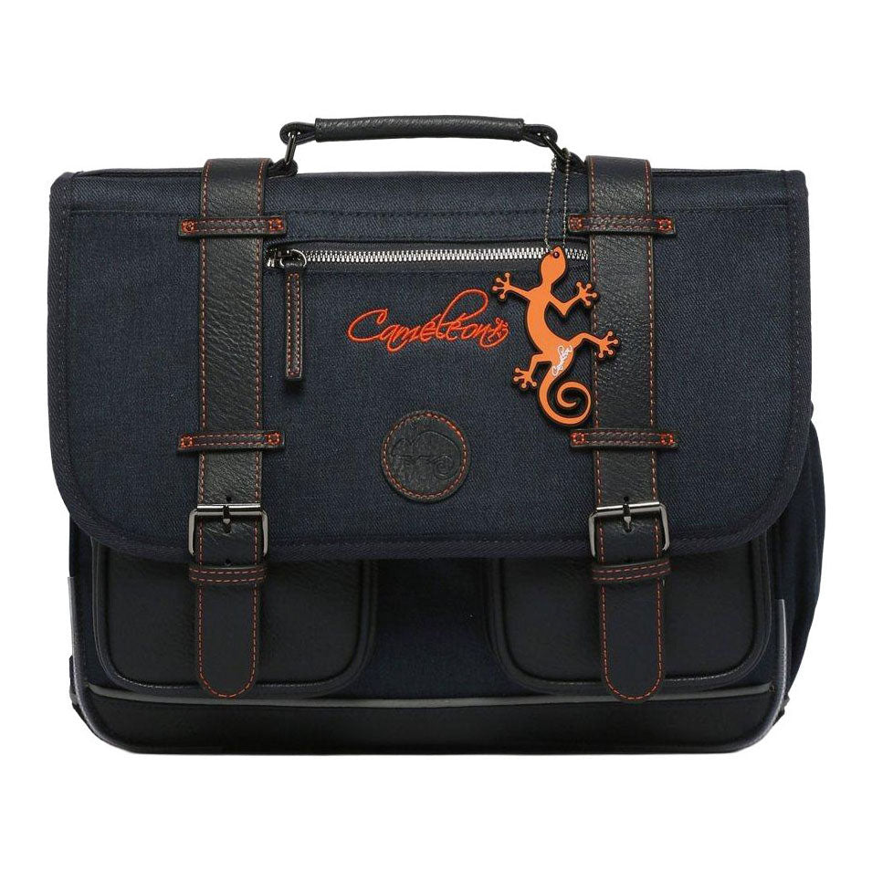 - Caméléon Schooltas Navy Orange - 38cm