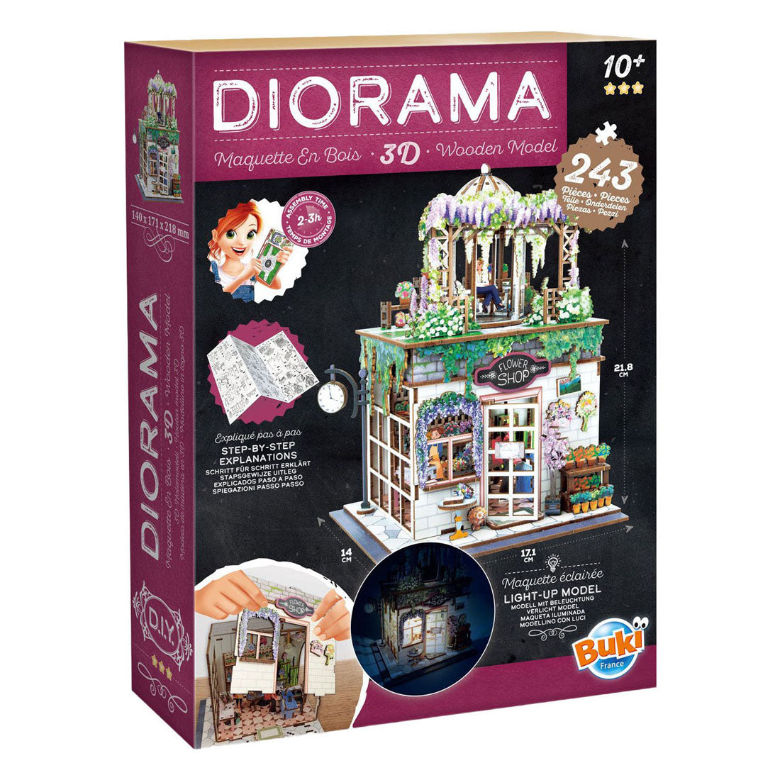 Buki france buki - houten modelbouwpakket diorama - thema bloemenwinkel