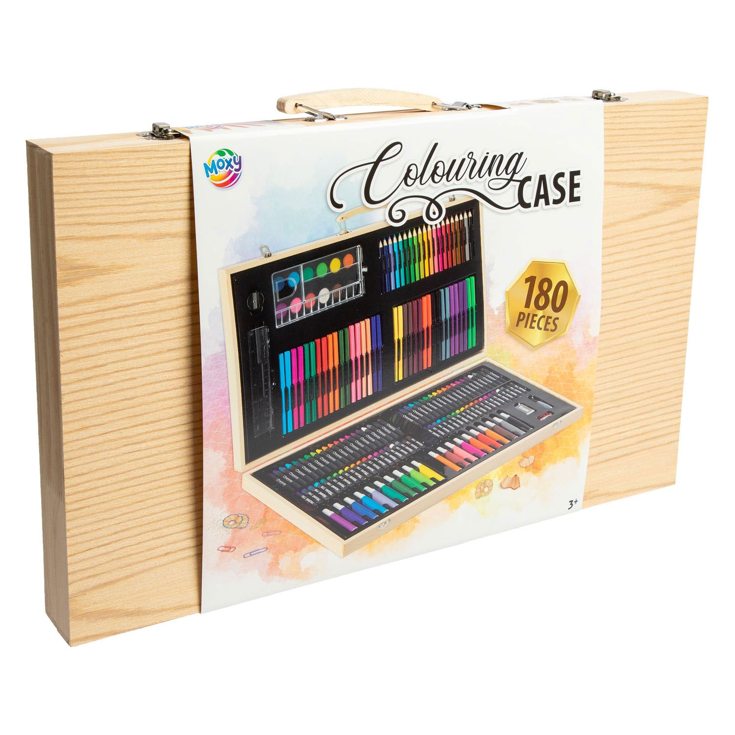 Creative Craft Group - Creative Craft Group Houten kleurkoffer voor kinderen 48x30cm - 180dlg.