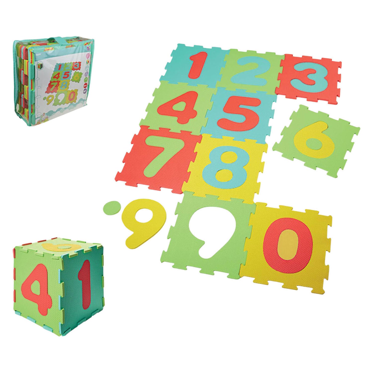 - EVA Vloerpuzzel 30x30x1cm cijfers 10delig