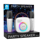 Idance karaoke set met 2 draadloze microfoons - wit