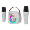 Idance karaoke set met 2 draadloze microfoons - wit