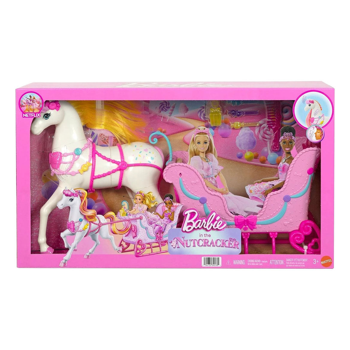 Mattel barbie in the nutcracker land van snoep - paard en accessoires