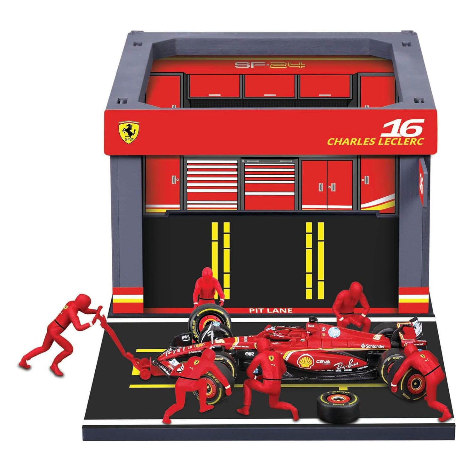 Rc - Rc Burago ferrari pit pass met charles lecle - 1:43