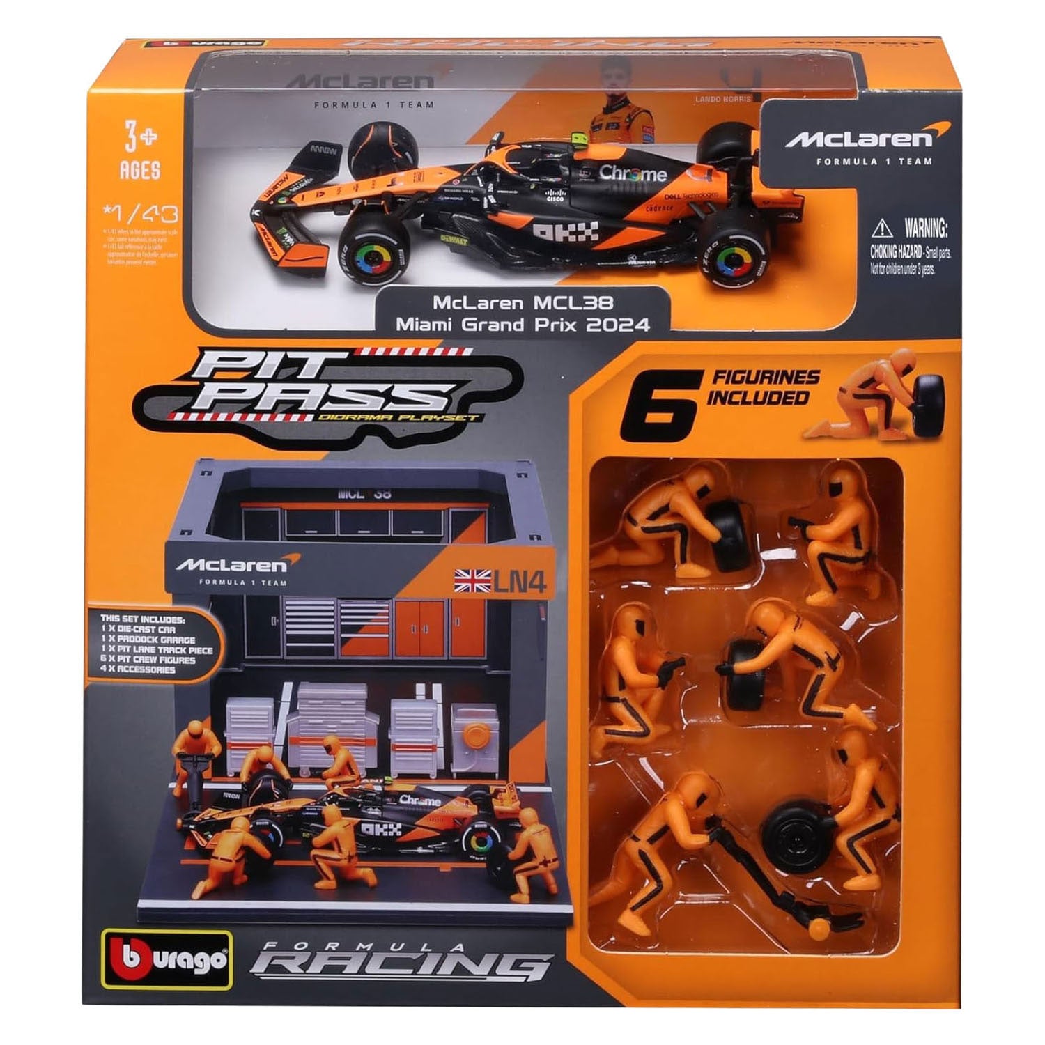 - Burago McLaren Pit Pass met Lando Norris - 1:43