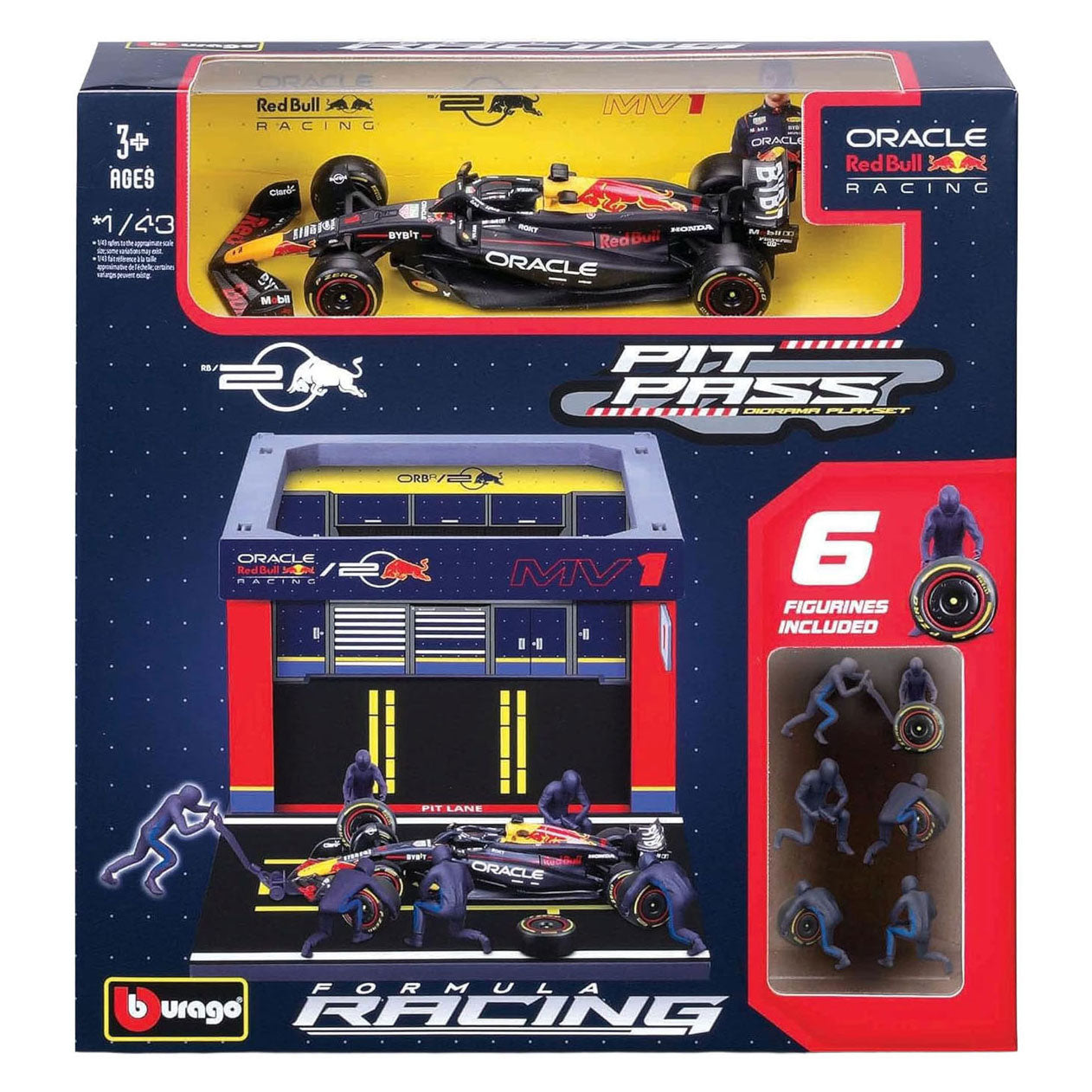 - Burago Red Bull Pit Pass met Max Verstappen - 1:43