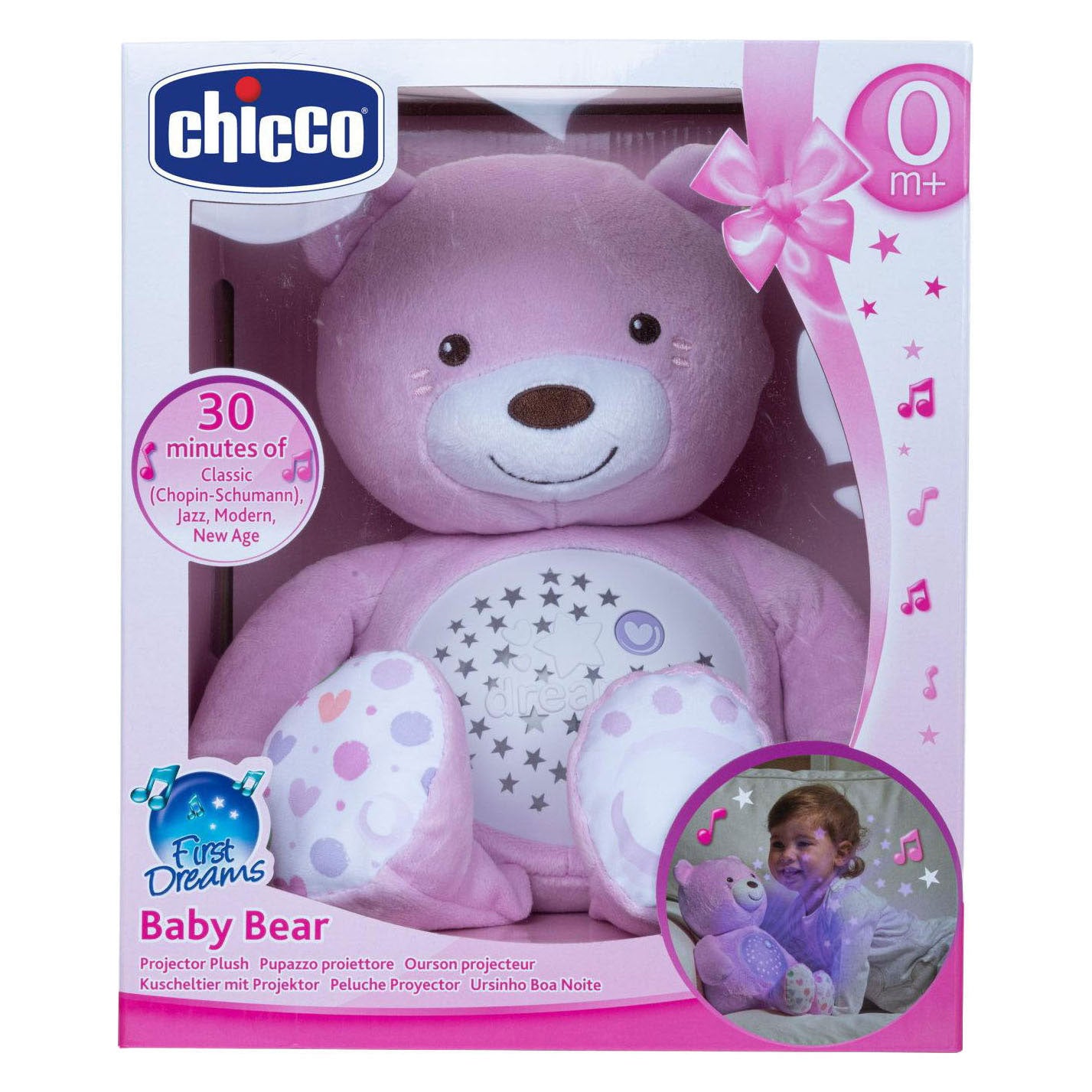 Chicco - Chicco Knuffel projector baby bear first dreams roze