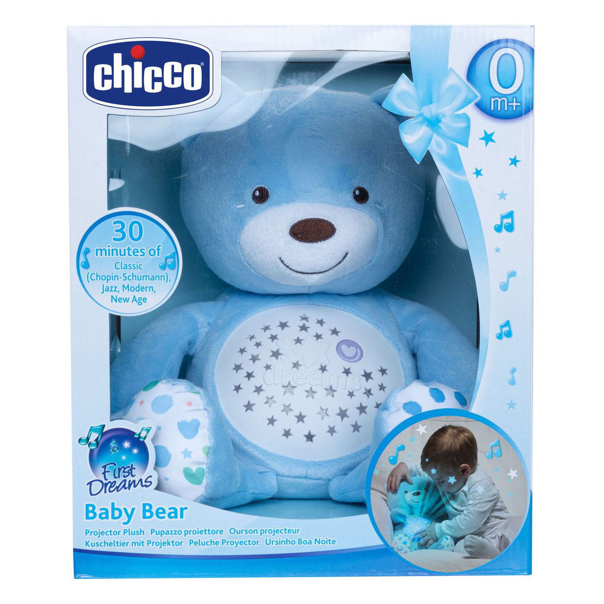 - Knuffel Projector Baby Bear First Dreams - Blauw