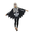 Kostuum vrouw skelet poncho - one size