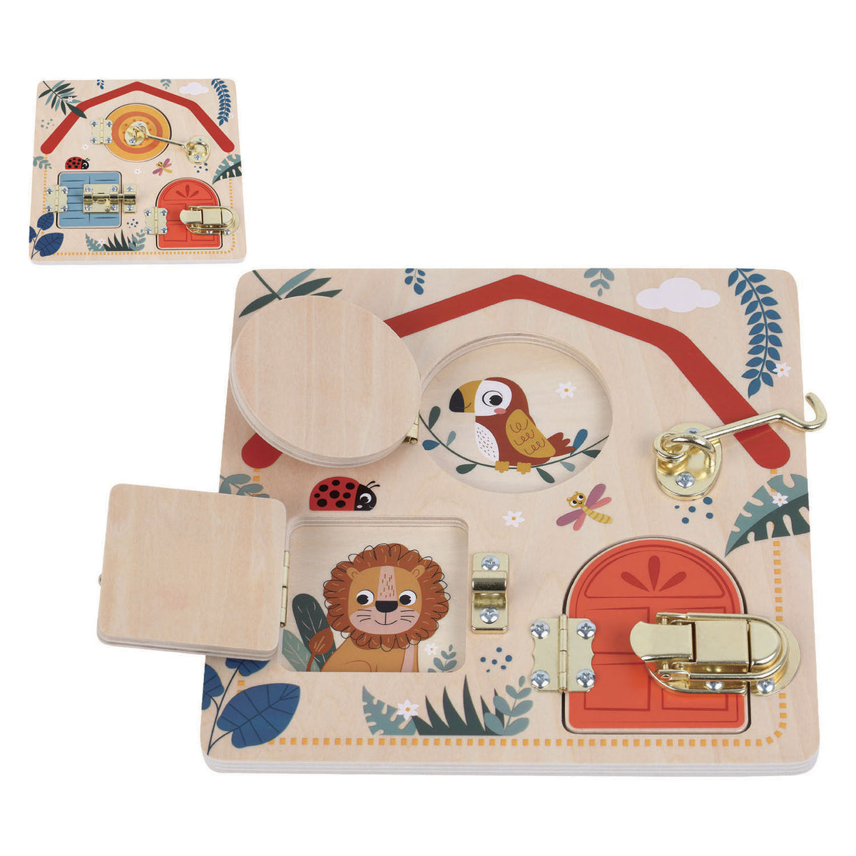 - Houten Puzzelbord met Sloten