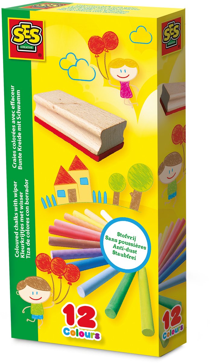 SES Creative - Creative Ses kleurkrijtjes met wisser