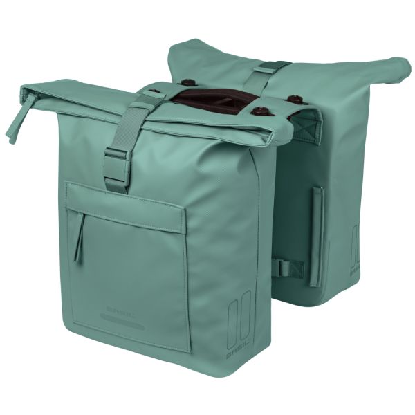 Basil B.V. - B.V. Dubbele fietstas basil brooklyn mik 41l 14 x 30 x 37 cm - groen