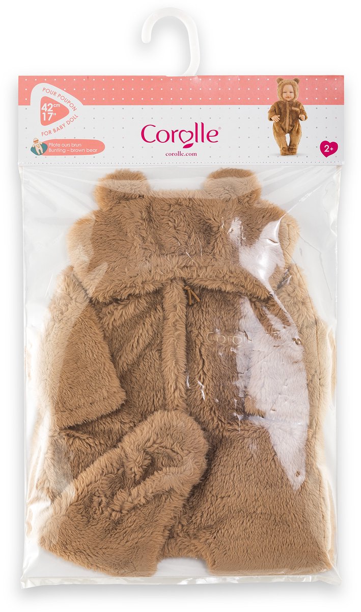 Corolle - bunting brown bear onesie - 42cm