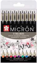 Sakura - Sakura pigma micron 05 fineliners etui - 9 kleuren - 0.45mm