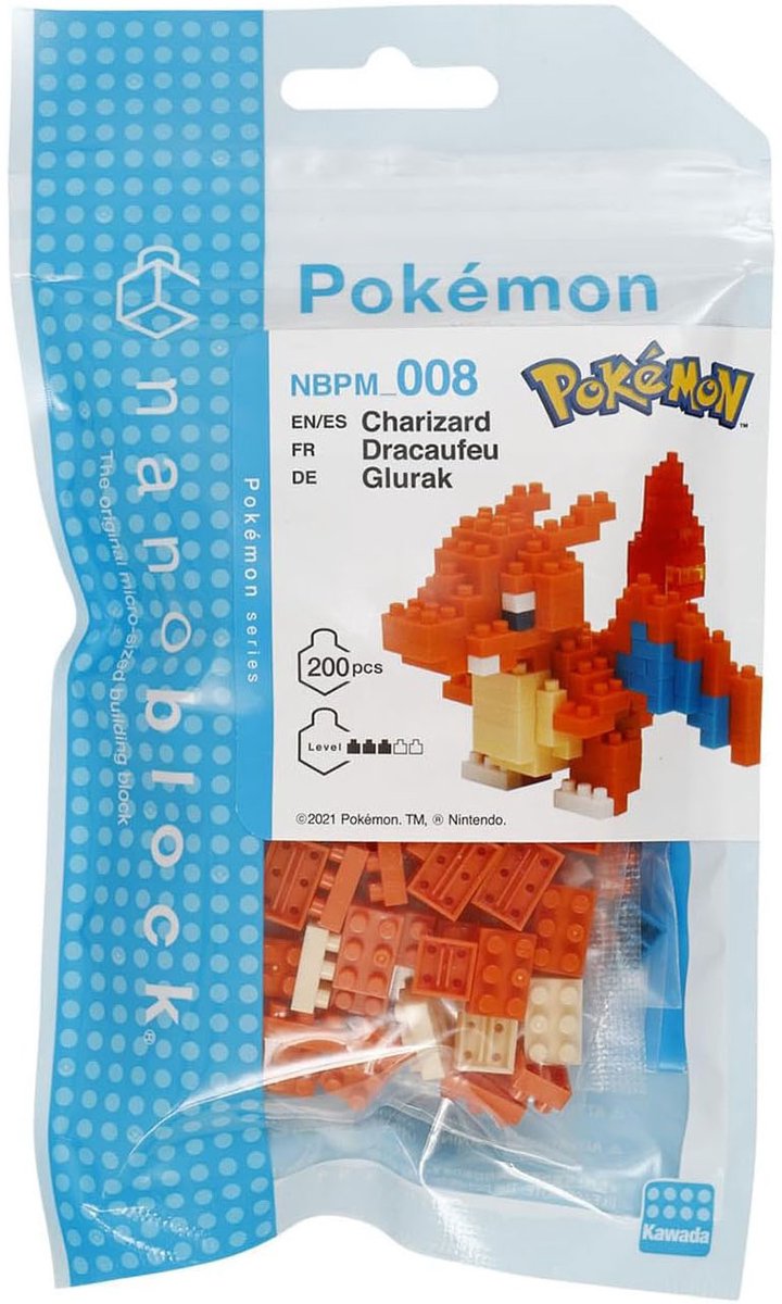Bandai nanoblock bouwset pokémon charizard - 200st.