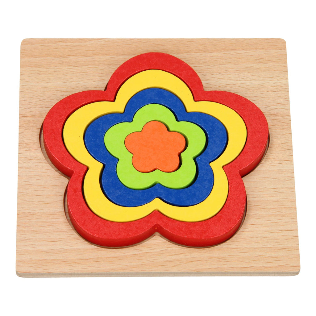 - Houten Vormenpuzzel - Bloem