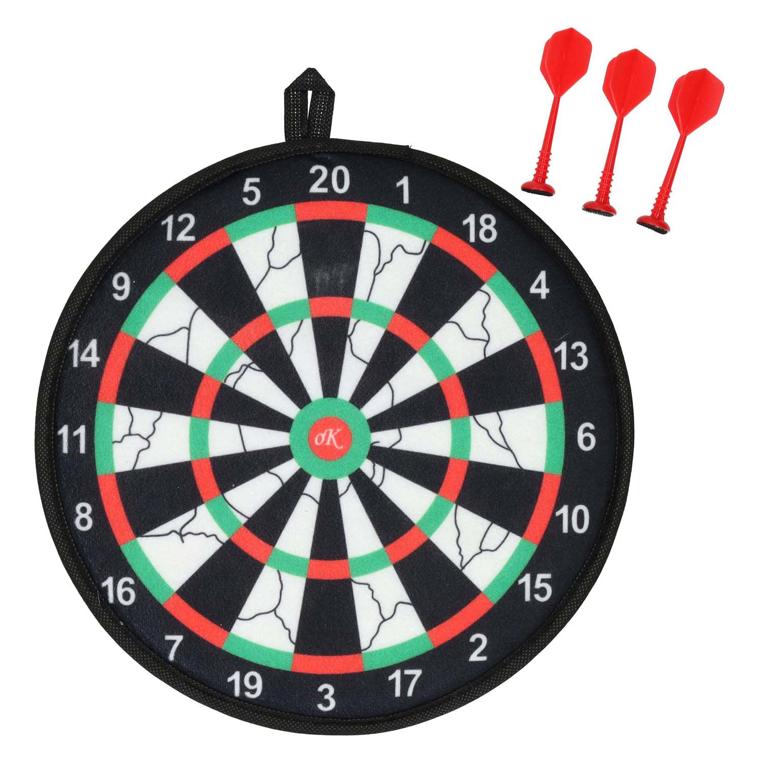 Dartbord klittenband met 3 pijltjes