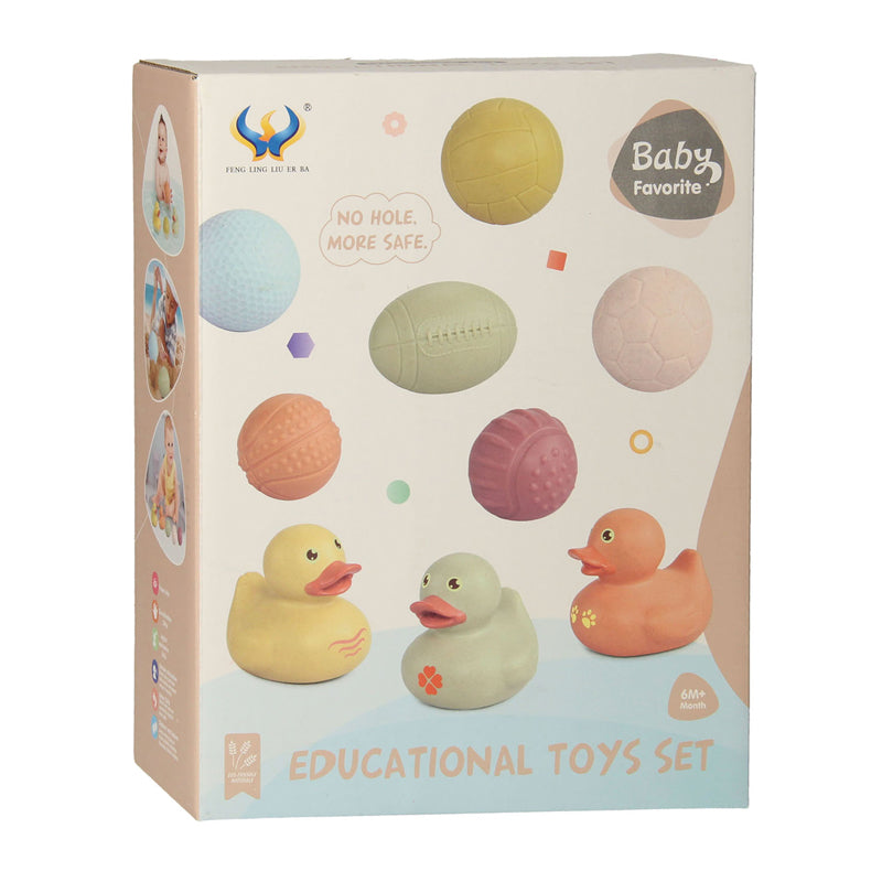 - Badspeelgoed Set Met Sensorische Badballen & Badeendjes Pastel