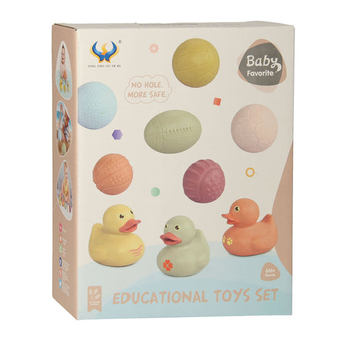 - Badspeelgoed Set Met Sensorische Badballen & Badeendjes Pastel