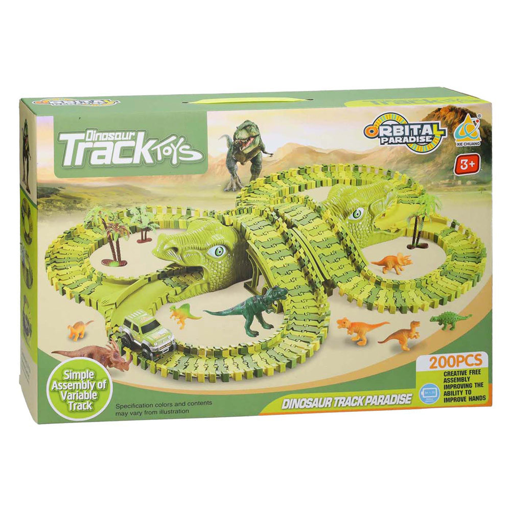 Lobbes Speelgoed- Lobbes SpeelgoedDinotrack uitgebreid speelset 200dlg.