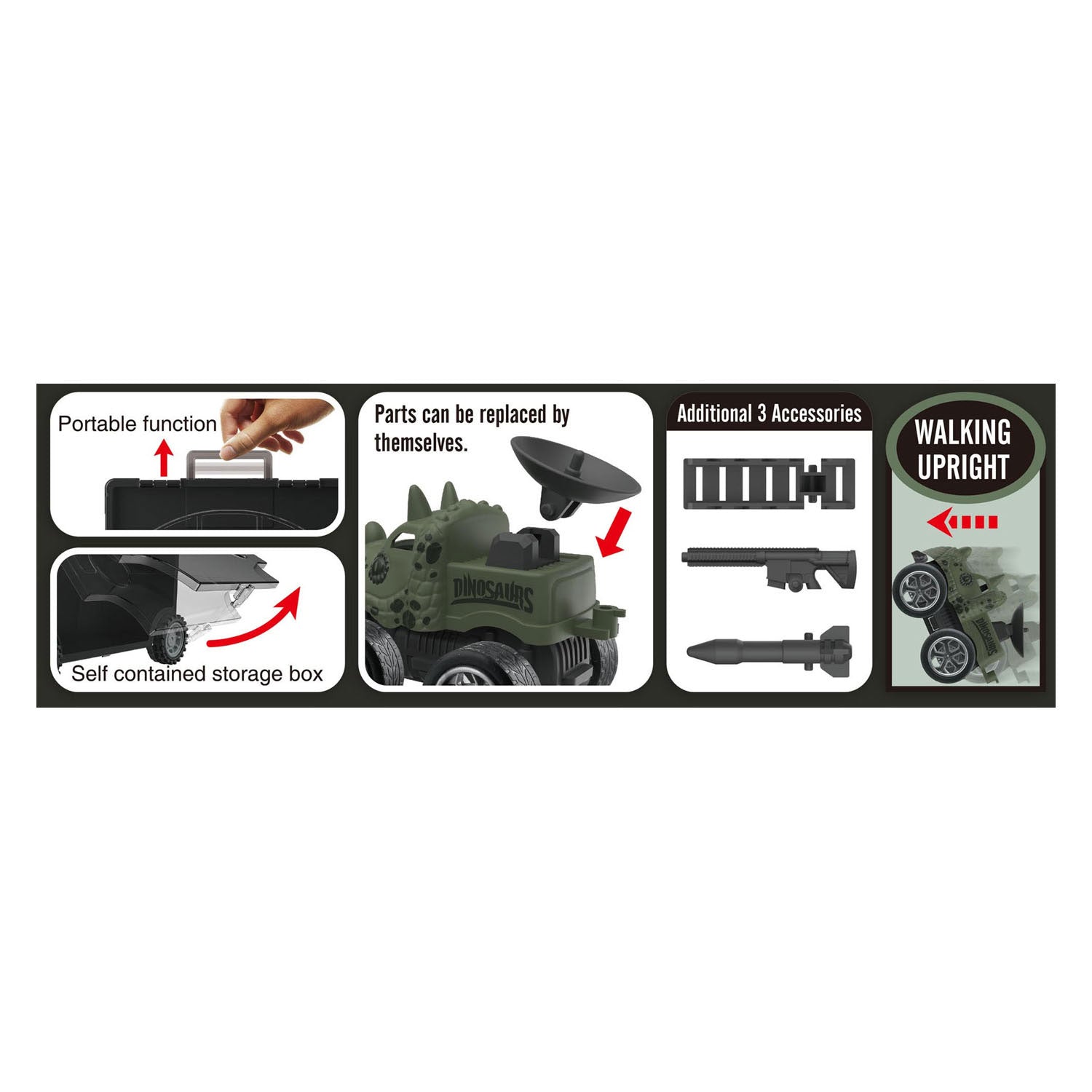 Dino transporter met monstertrucks