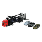 Die-cast transporter met 4 auto's