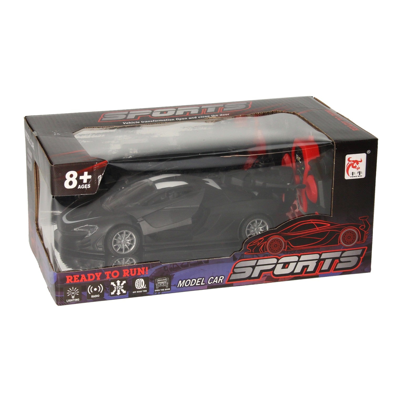 Rc sportwagen met stoomfunctie zwart