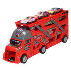 Lobbes - Lobbes Uitklapbare autotransporter met afschietfunctie - rood