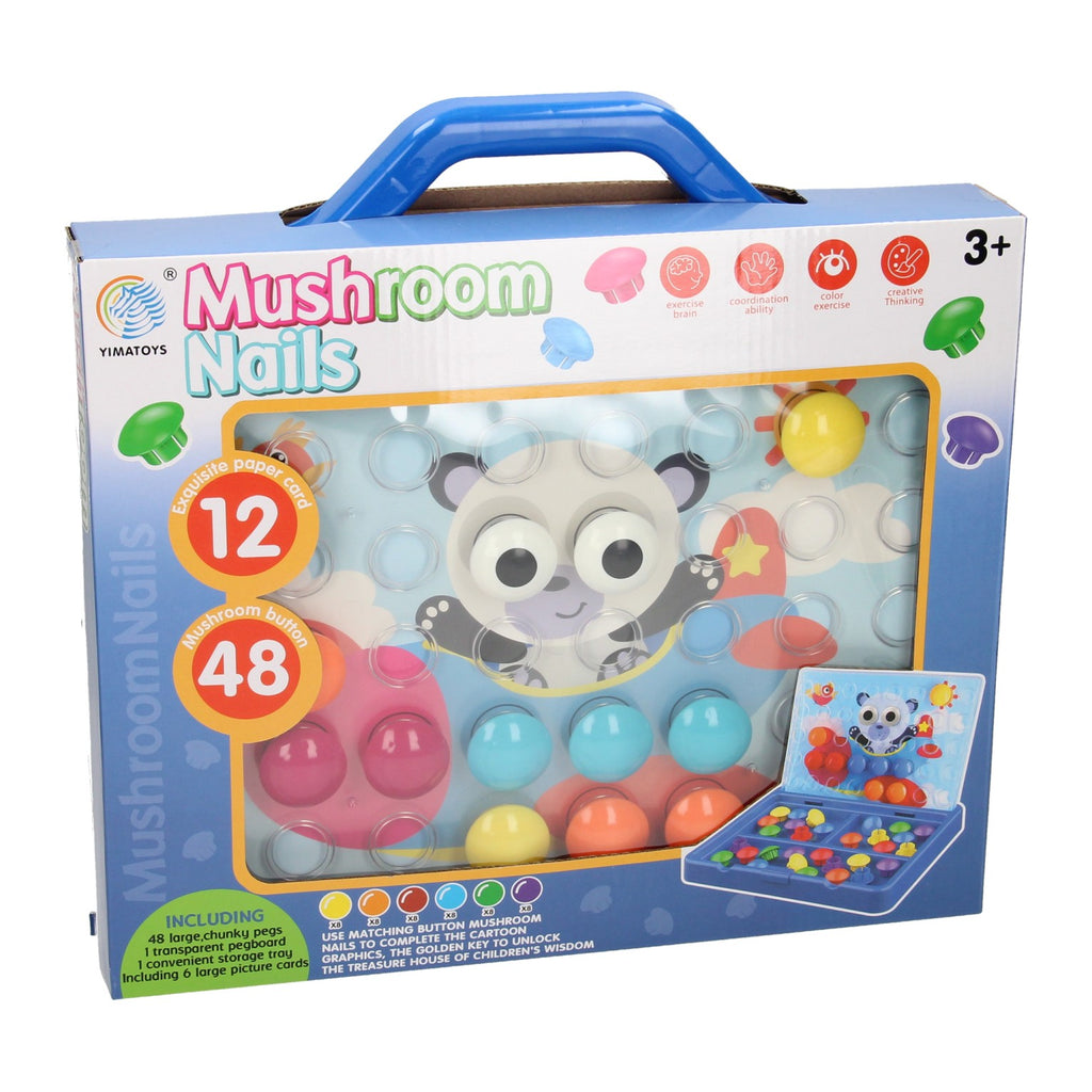 Lobbes Speelgoed- Lobbes Speelgoed insteekmozaïek buttons in koffer 60dlg.