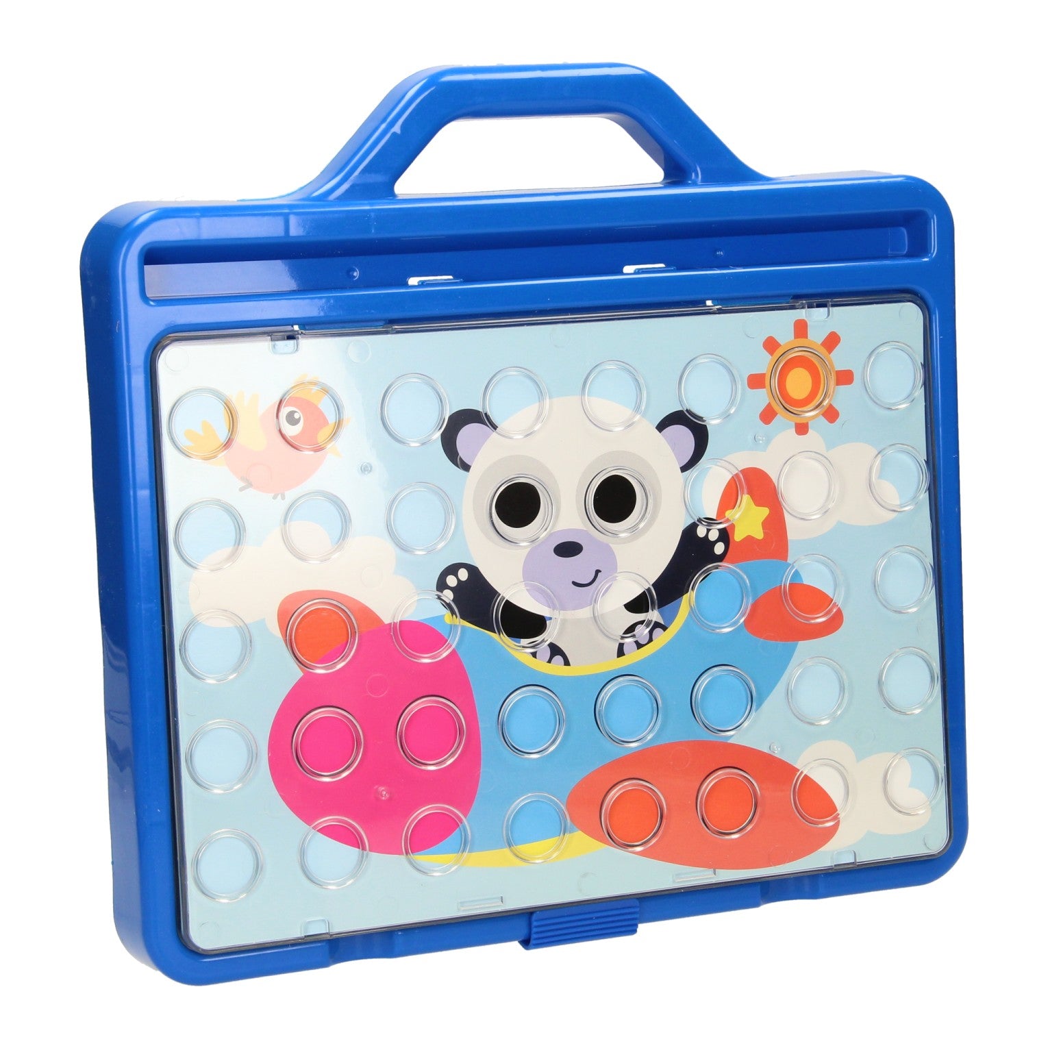 Lobbes Speelgoed- Lobbes Speelgoed insteekmozaïek buttons in koffer 60dlg.