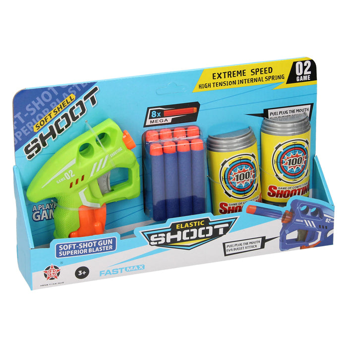 Lobbes - Lobbes Pistool met foam pijltjes en blikjes targets