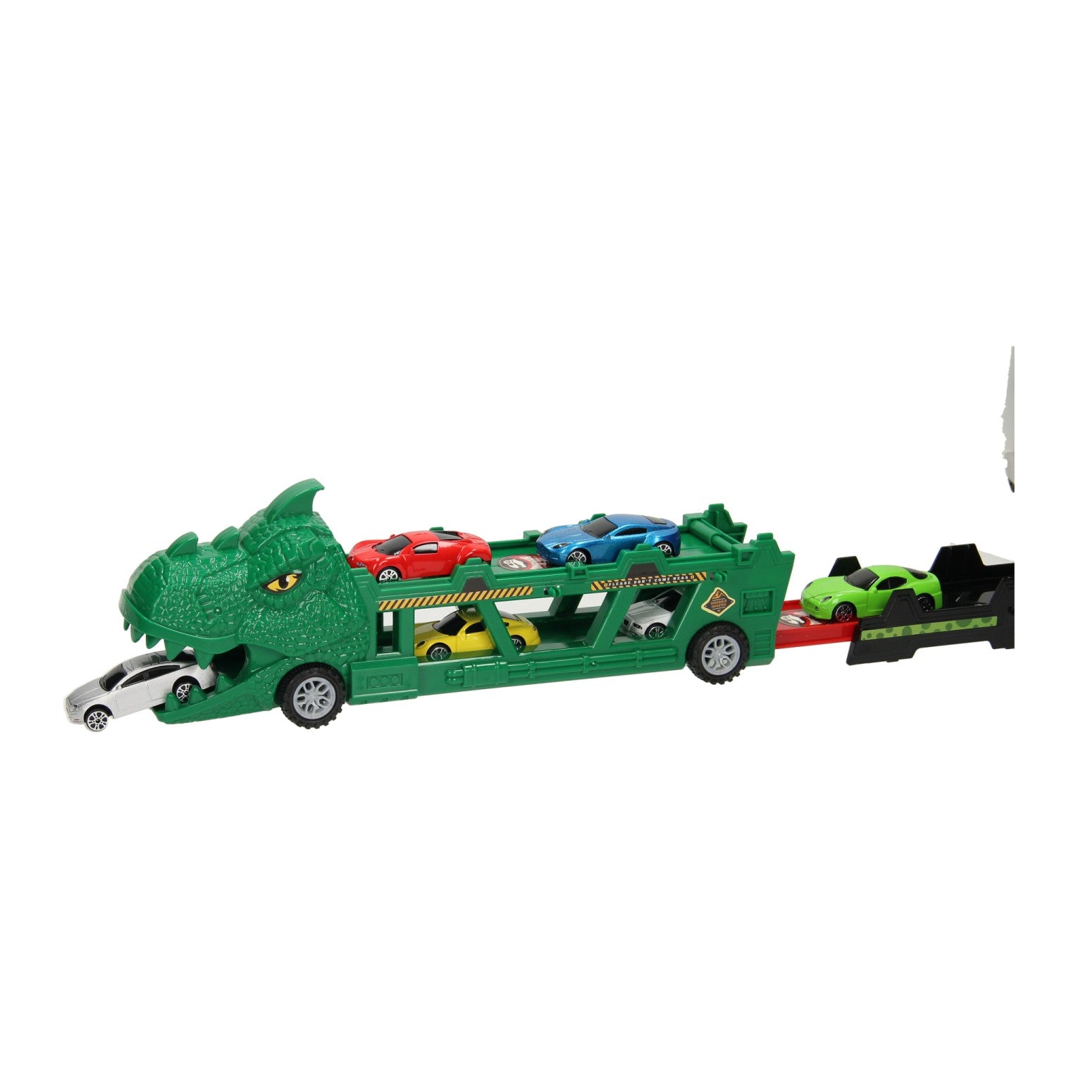 Lobbes Speelgoed- Lobbes SpeelgoedDino transporter met afschietfunctie 7dlg.