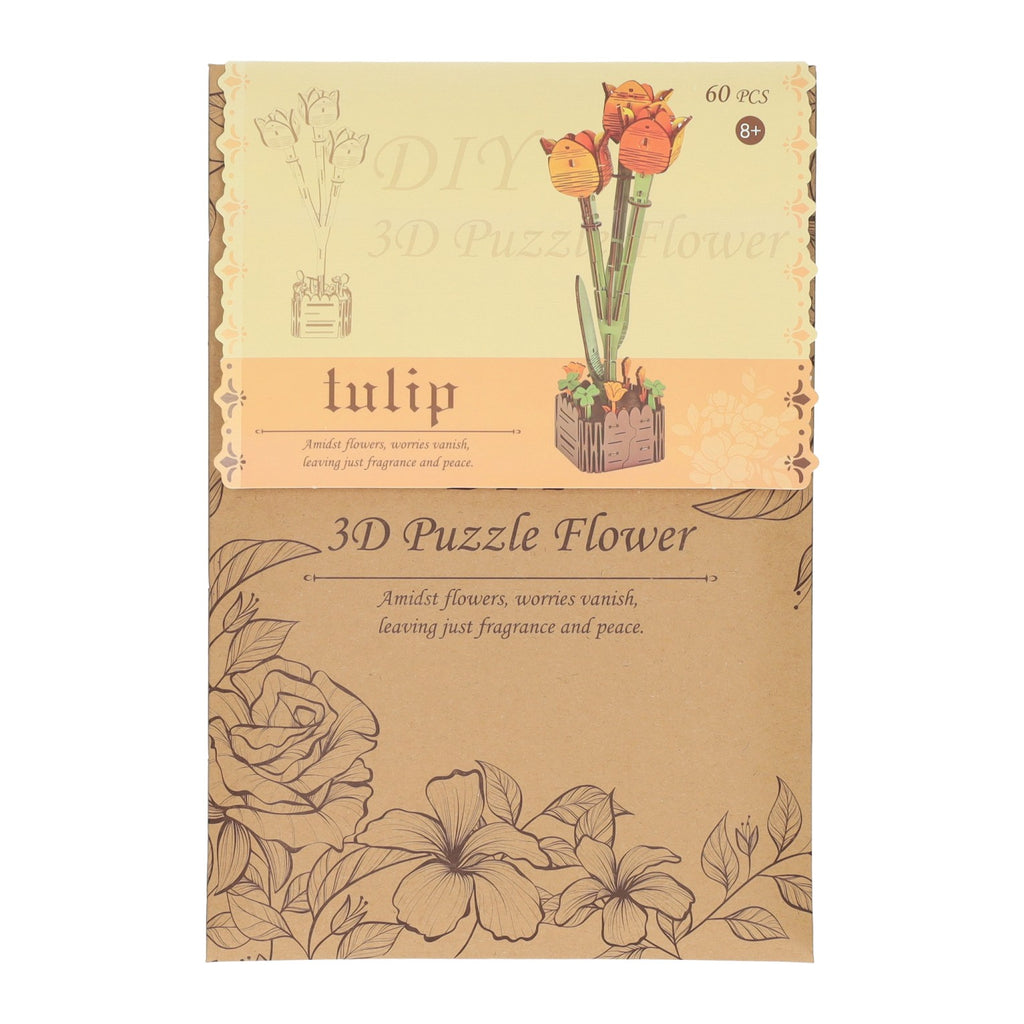Lobbes houten bouwpakket tulpen 3d - creatief speelgoed 60dlg.