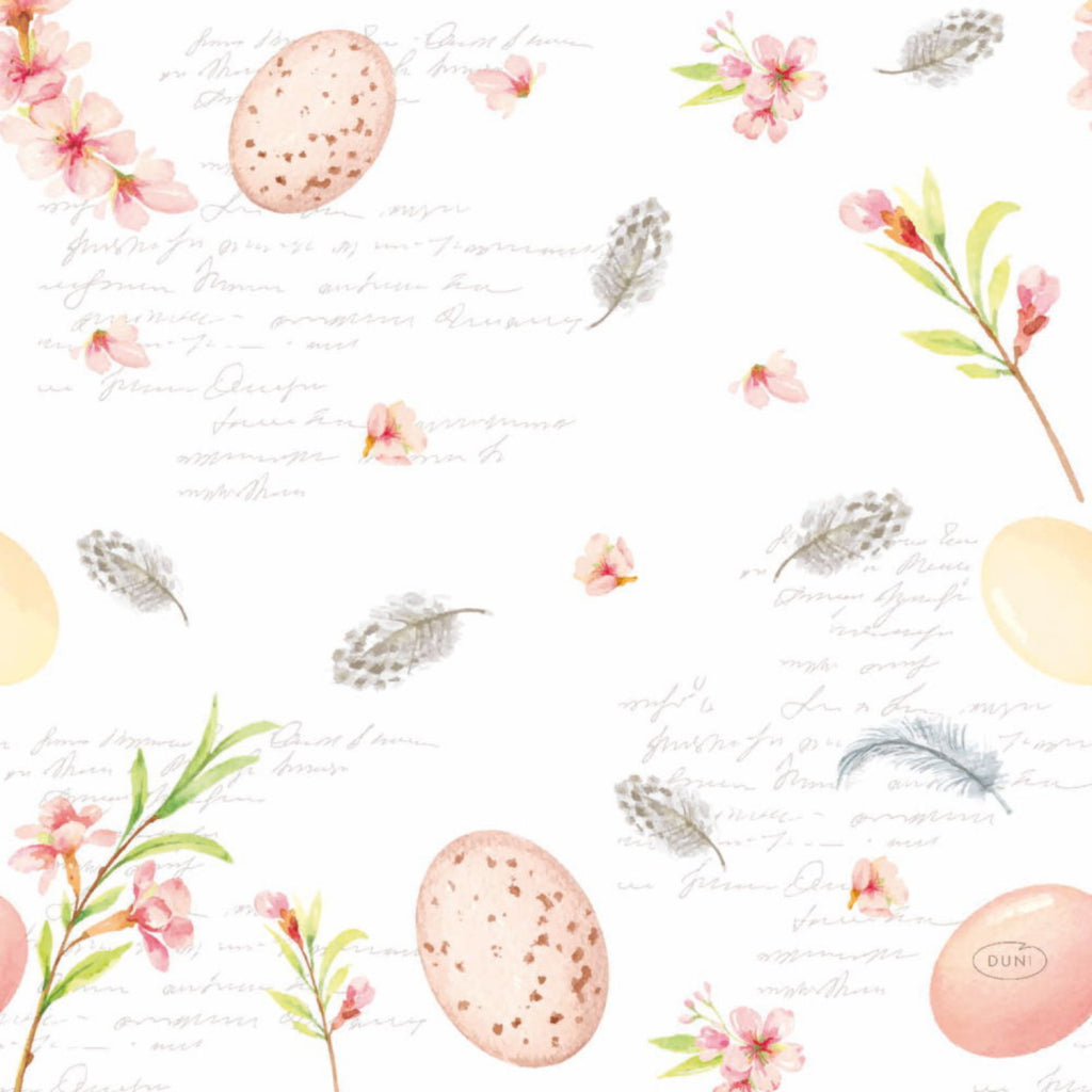 Duni servetten eggs and feathers 33x33 cm 20 stuks