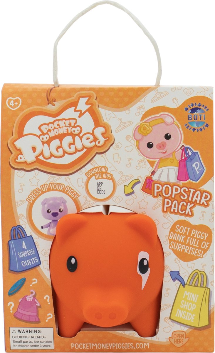 Pocket Money Piggies - Pocket Money Piggies Pockey money piggies speelfiguur met spaarpot - popstar pack