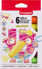 BRUYNZEEL - BRUYNZEEL plakkaatverf sticks set neon | 6 kleuren