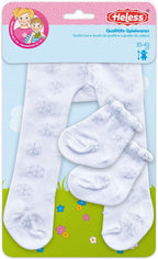 Heless poppenmaillot met sokken - sneeuwvlokken, 28-35 cm