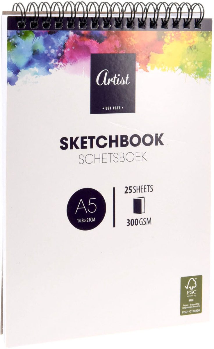 Koopman schetsboek a5-formaat, 25 vellen