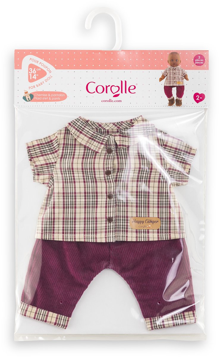 Corolle - geruit shirt met broek kleine ontdekker - 36cm